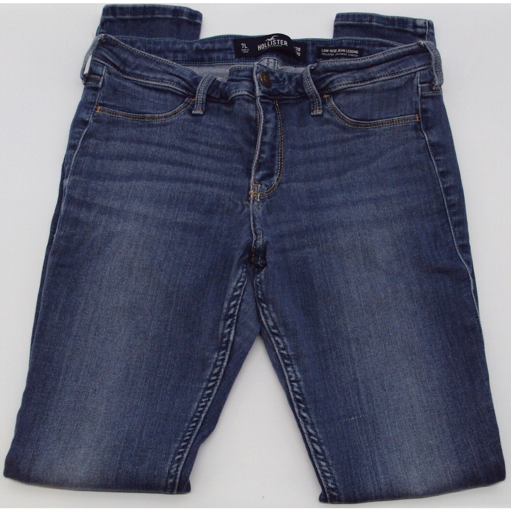 HOLLISTER Low Rise Jean Legging Medium Wash Skinny Stretch 7L --  w28 l30